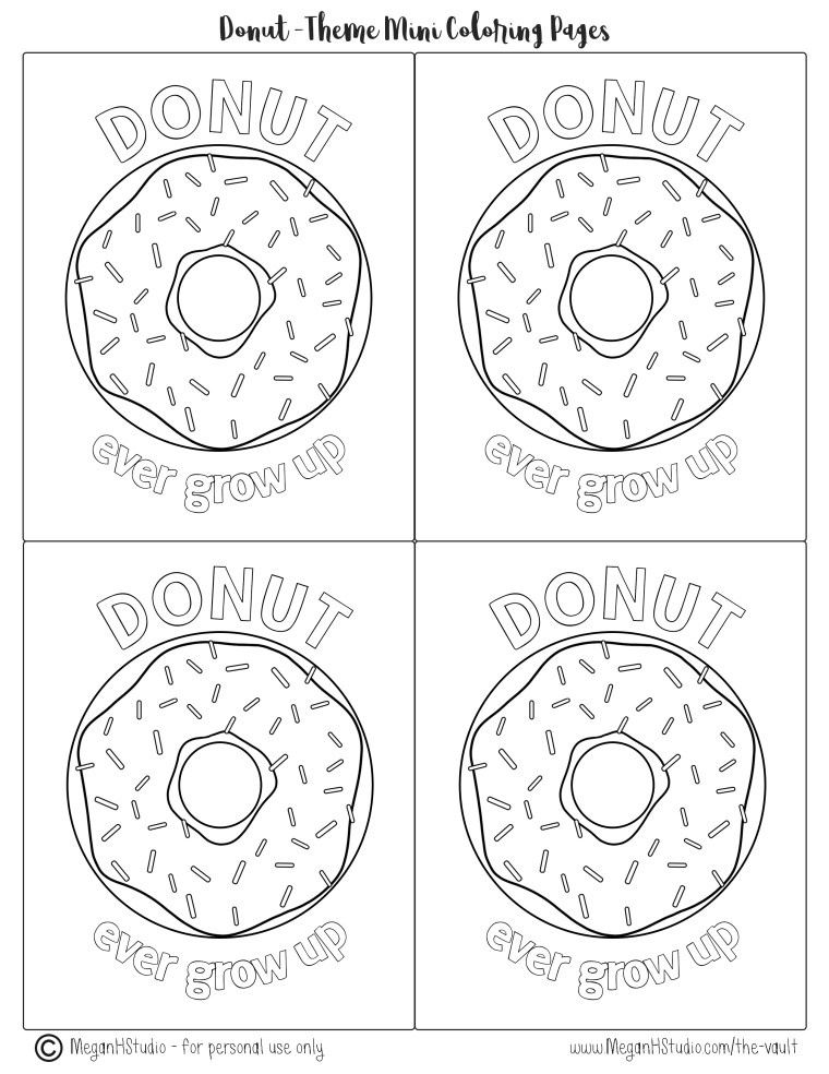 Free printable mini coloring pages