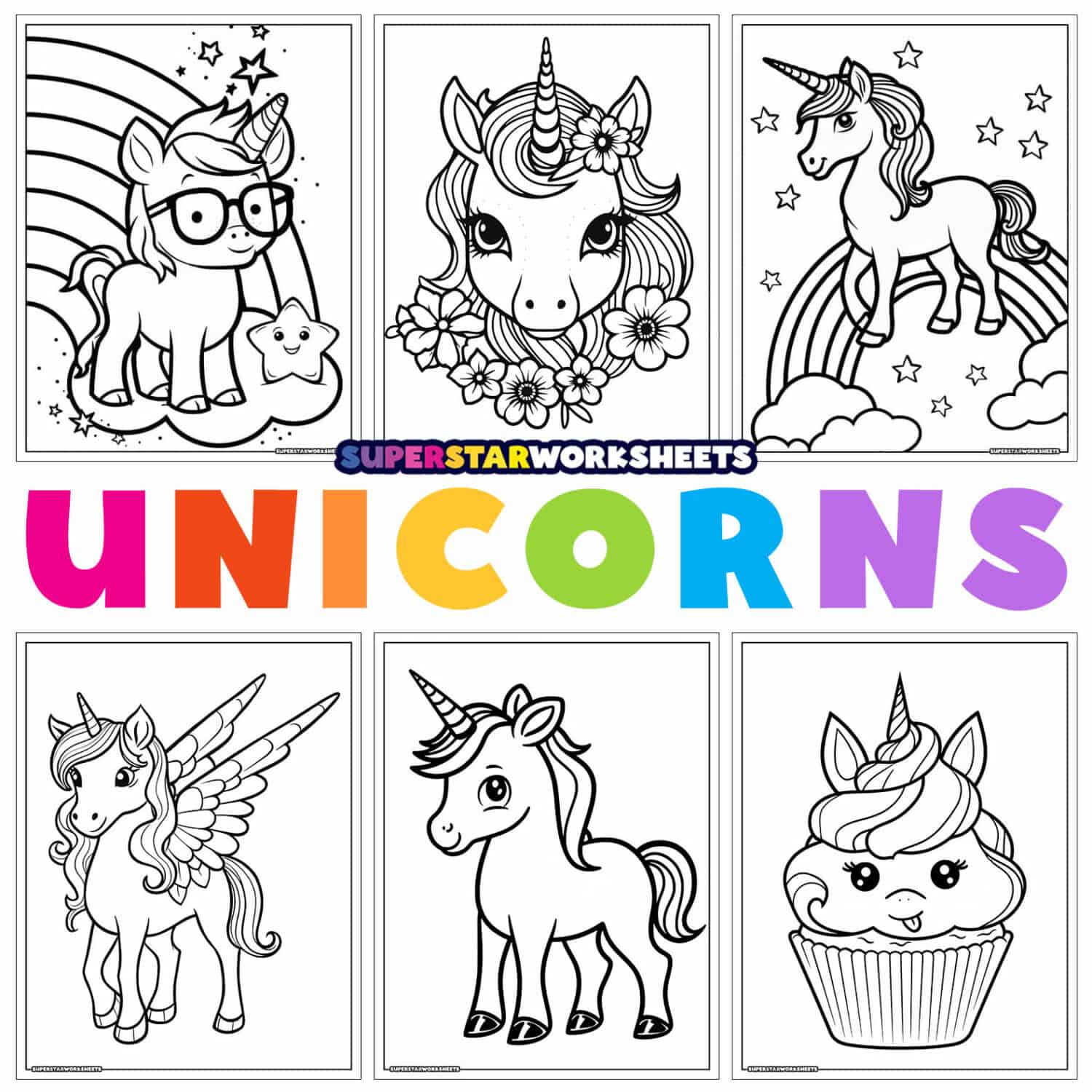 Unicorn coloring pages