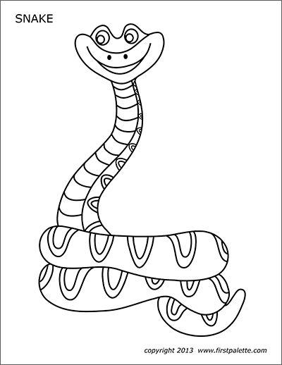 Snake free printable templates coloring pages