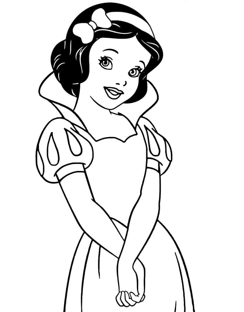 Cute snow white coloring page