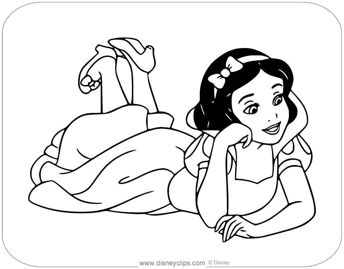 Snow white and the seven dwarfs coloring pages