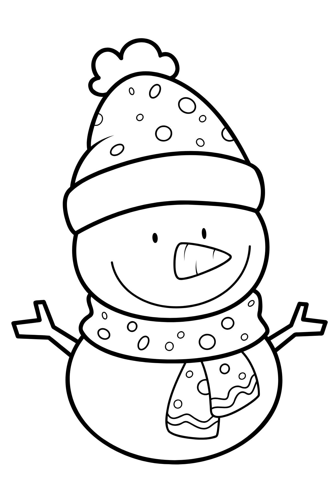 Holiday snowman coloring page