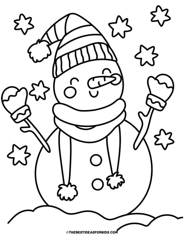 Snowman coloring pages free printables