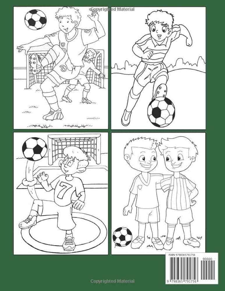 Soccer coloring book for kids ages