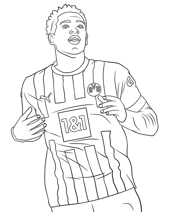 Jude bellingham coloring page to print