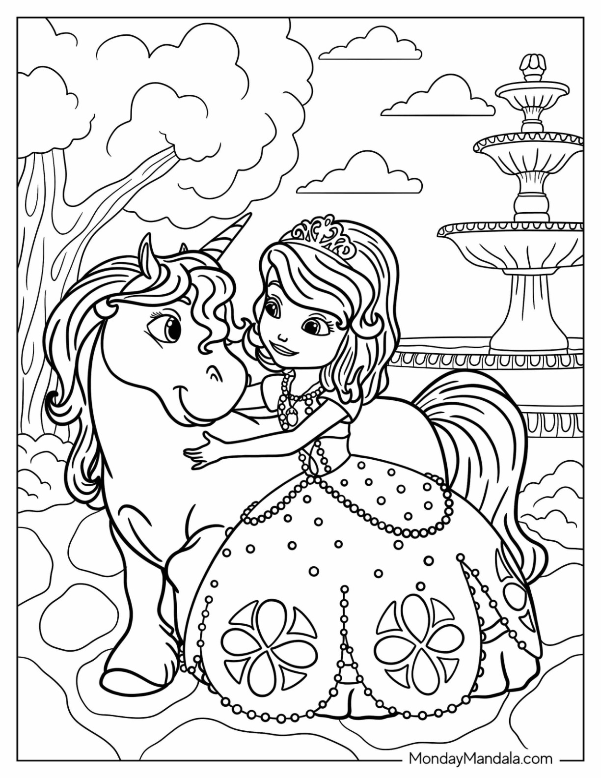 Sofia the first coloring pages free pdf printables