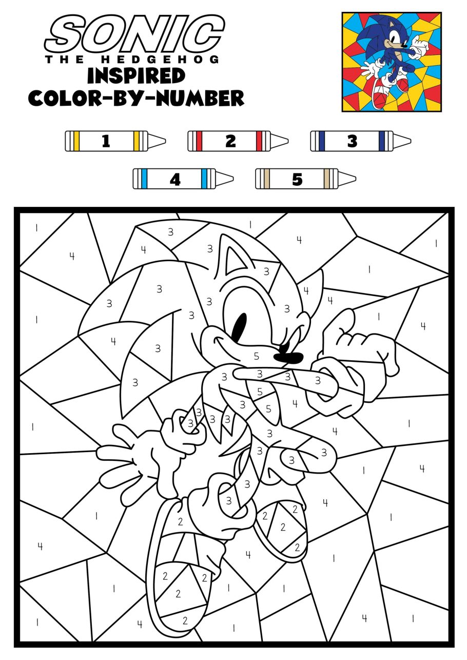 Sonic the hedgehog lor by number printables