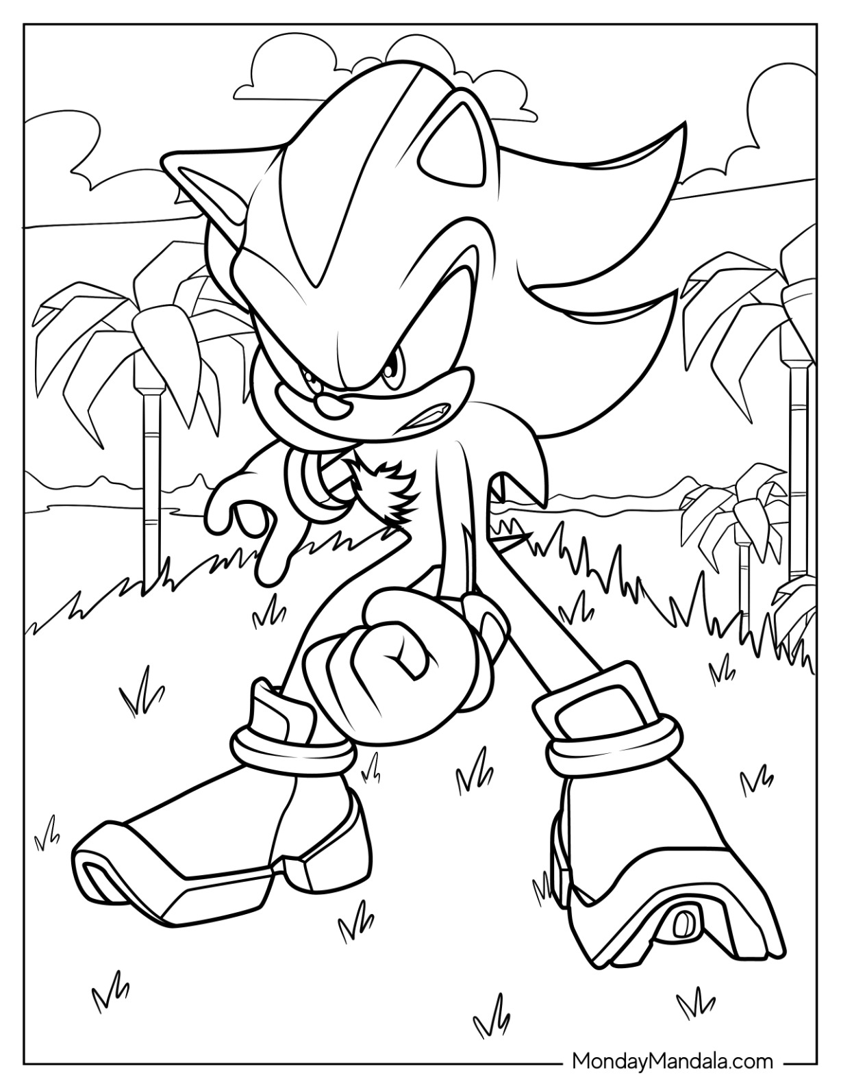 Shadow sonic coloring pages free pdf printables