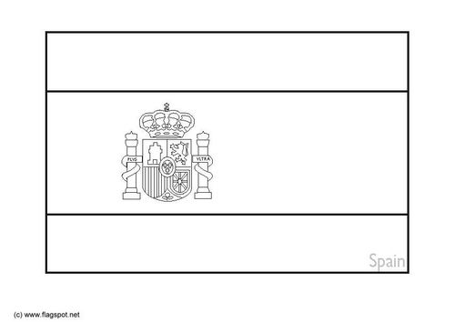 Coloring page flag spain