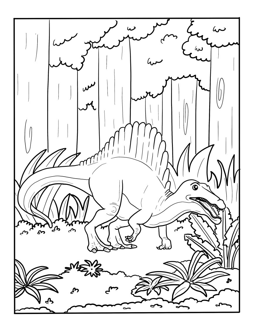 Spinosaurus coloring pages for kids free printable