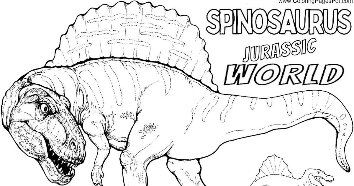 Jurassic world coloring pages spinosaurus rcoloringpagespdf