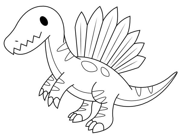 Printable baby spinosaurus coloring page