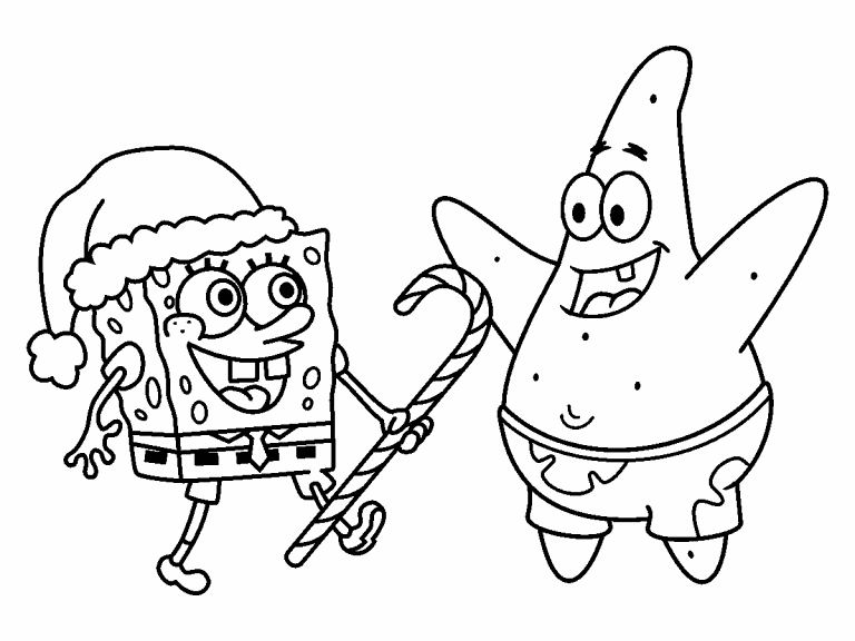 Spongebob christmas coloring page