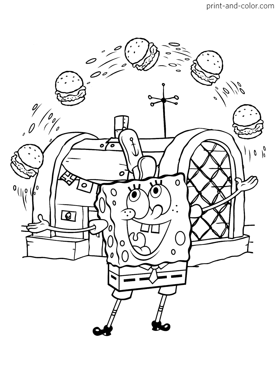 Spongebob squarepants coloring pages print and color