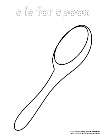 Spoon coloring page