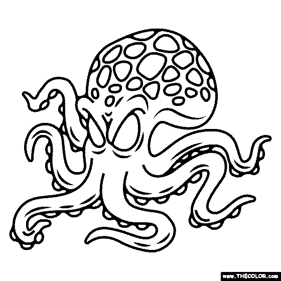 Giant squid coloring page