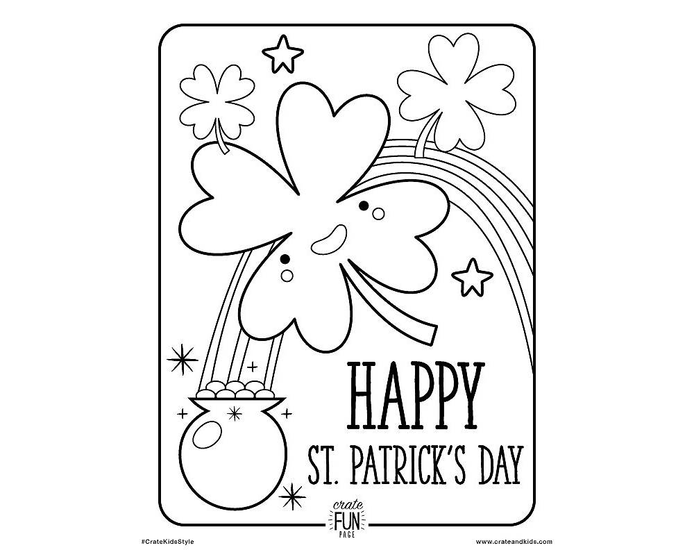 Kids st patricks day free printable coloring page crate kids