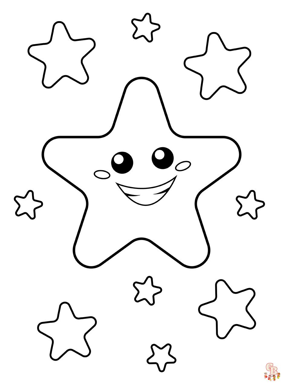 Coloring fun with cute stars coloring pages for free