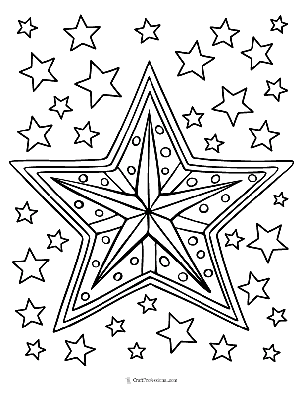 Christmas star coloring pages