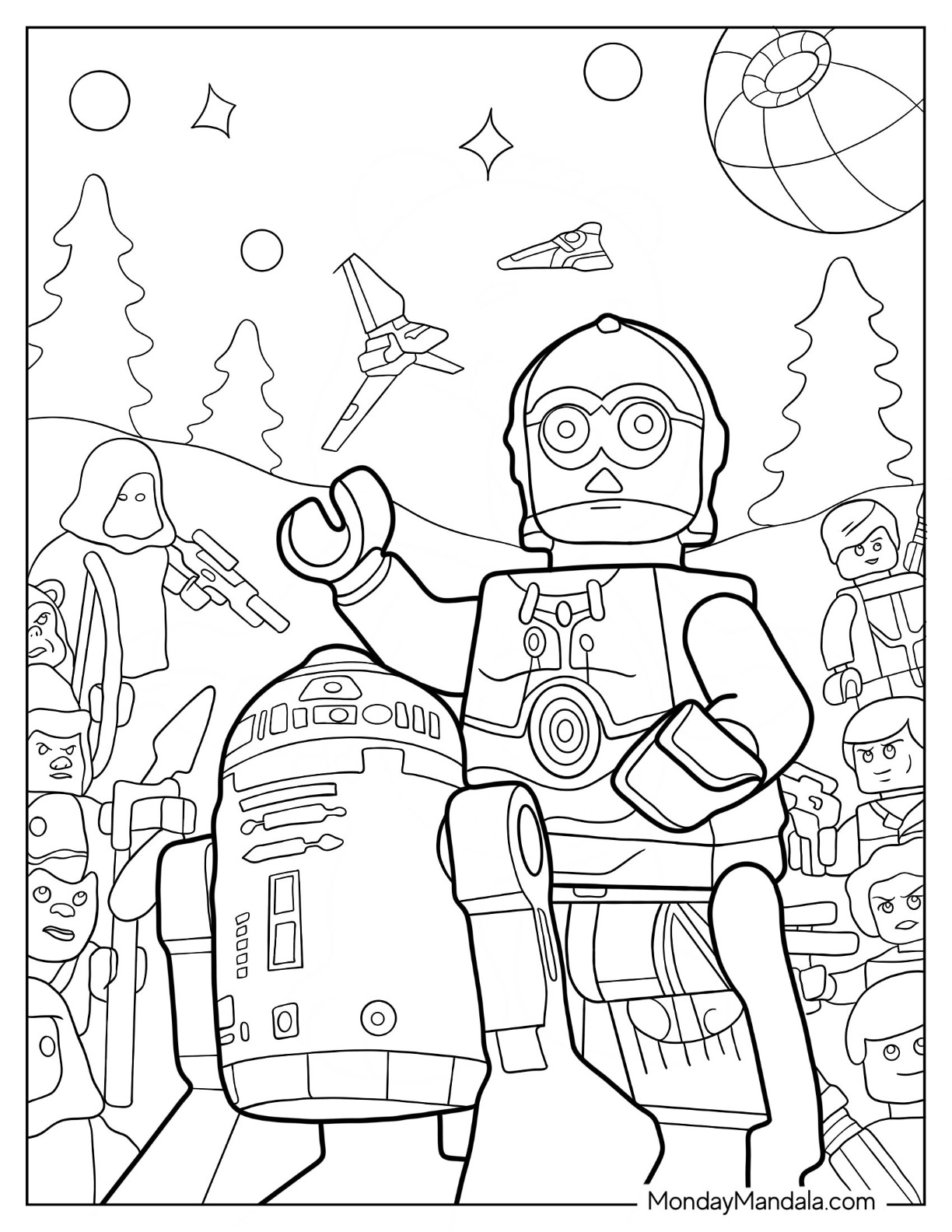 Lego star wars coloring pages free pdf printables