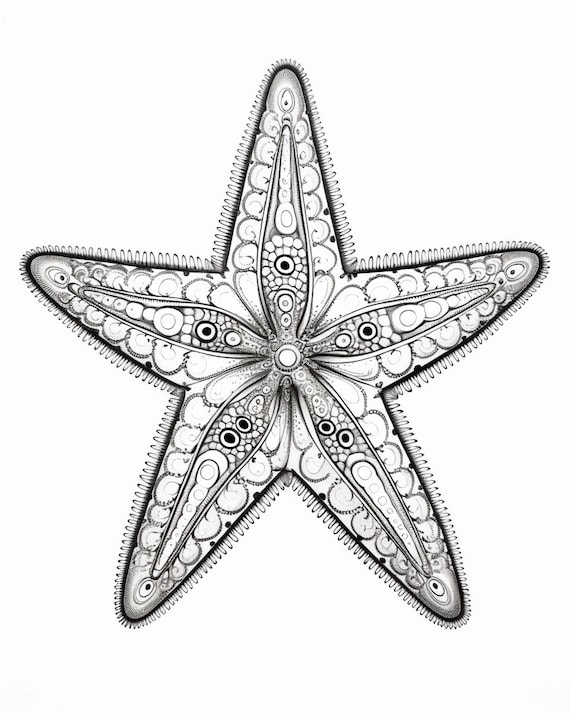 Fractal starfish coloring pages