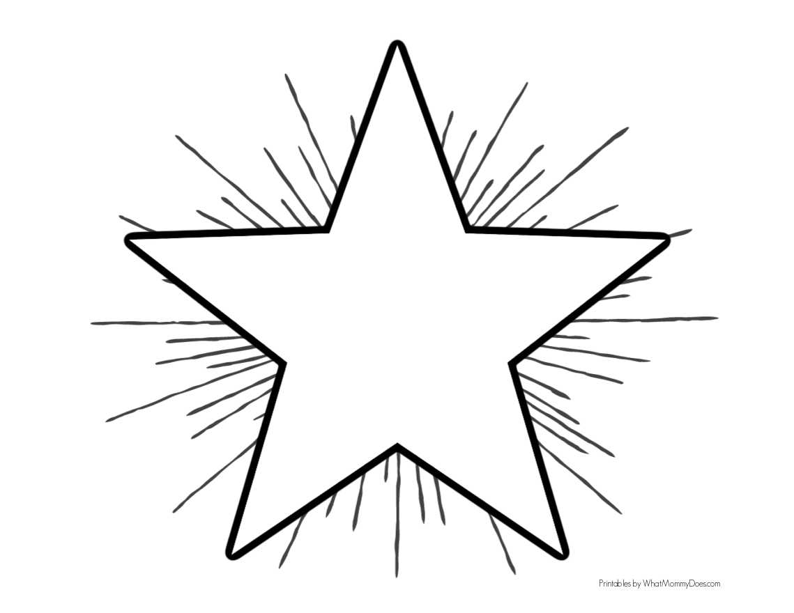Simple star coloring pages for kids so cute