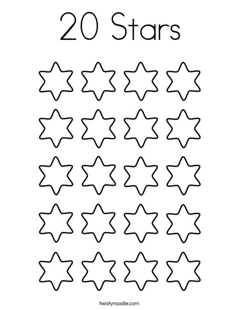 Stars coloring page