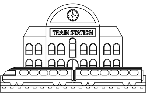 Train station coloring page free printable coloring pages