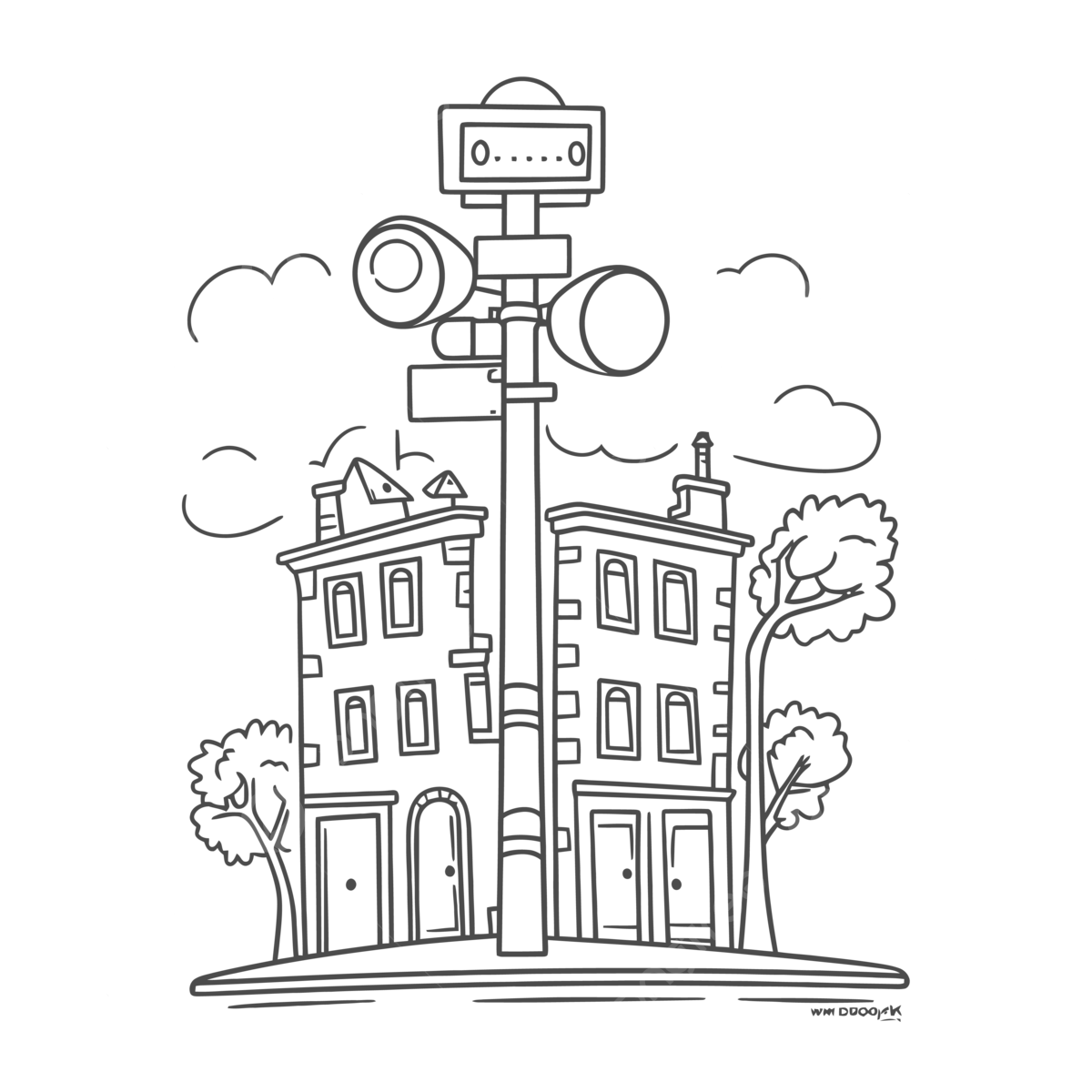 Traffic signal coloring page fresh tv station coloring book images outline sketch drawing vector street sign drawing street sign outline street sign sketch png and vector with transparent background for free download