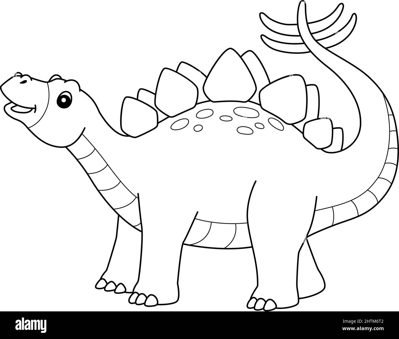 Stegosaurus coloring isolated page for kids stock vector image art