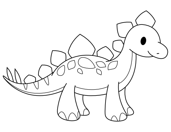 Printable baby stegosaurus coloring page