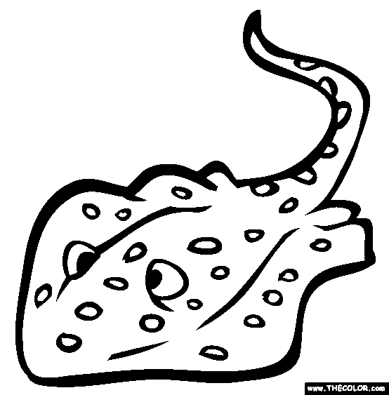 Blue spotted stingray online coloring page