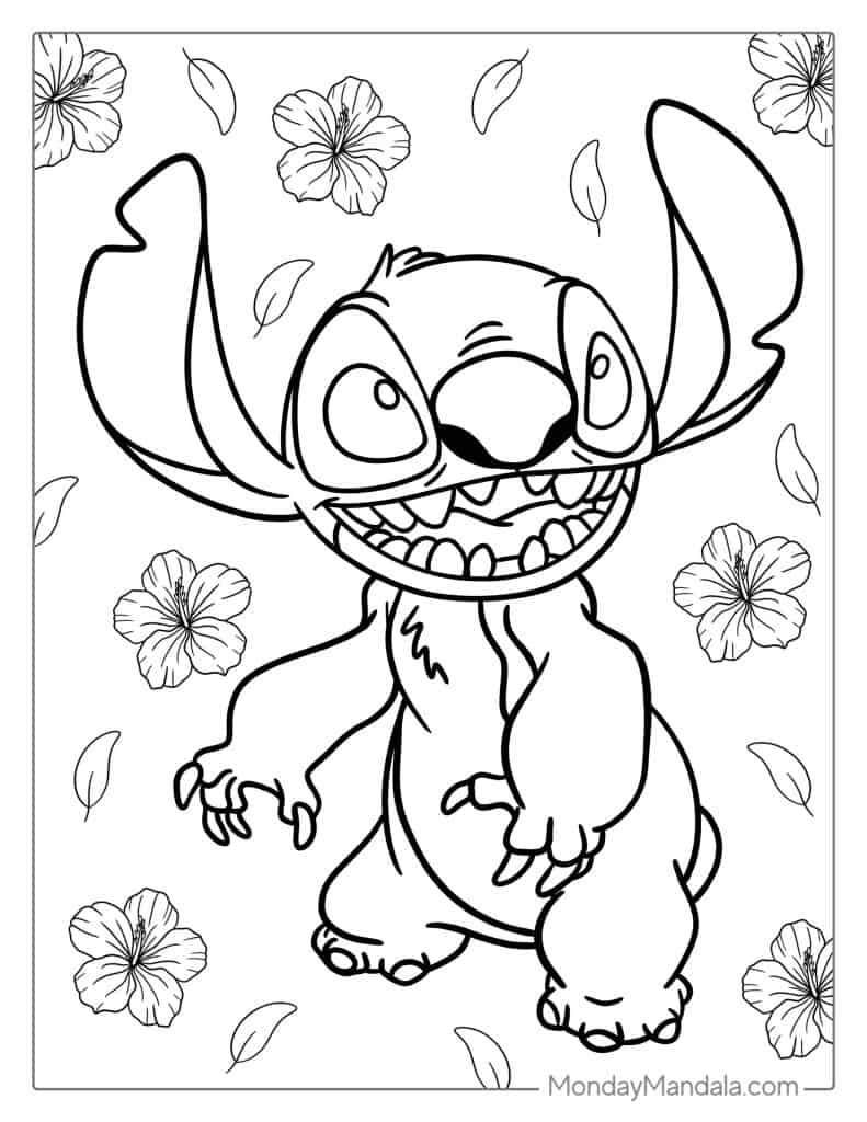 Lilo stitch coloring pages free pdf printables