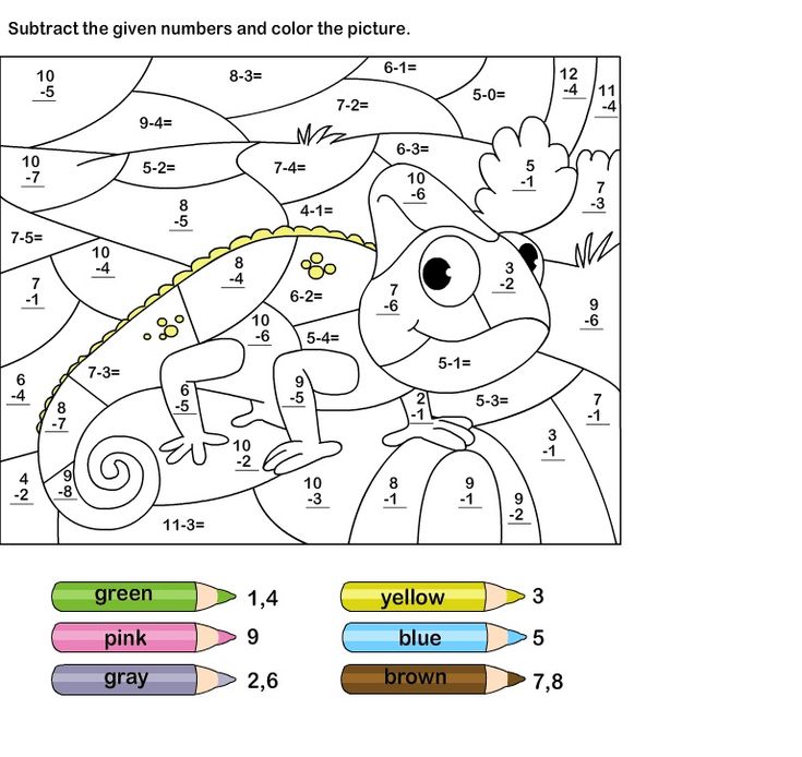 Subtraction coloring worksheets for grade here you can find more pictures for coloring and subâ color worksheets math coloring worksheets st grade worksheets