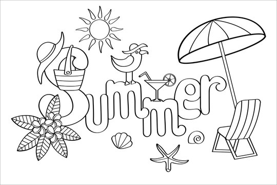 Beach coloring page images â browse photos vectors and video