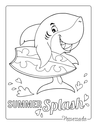 Free summer coloring pages for kids adults