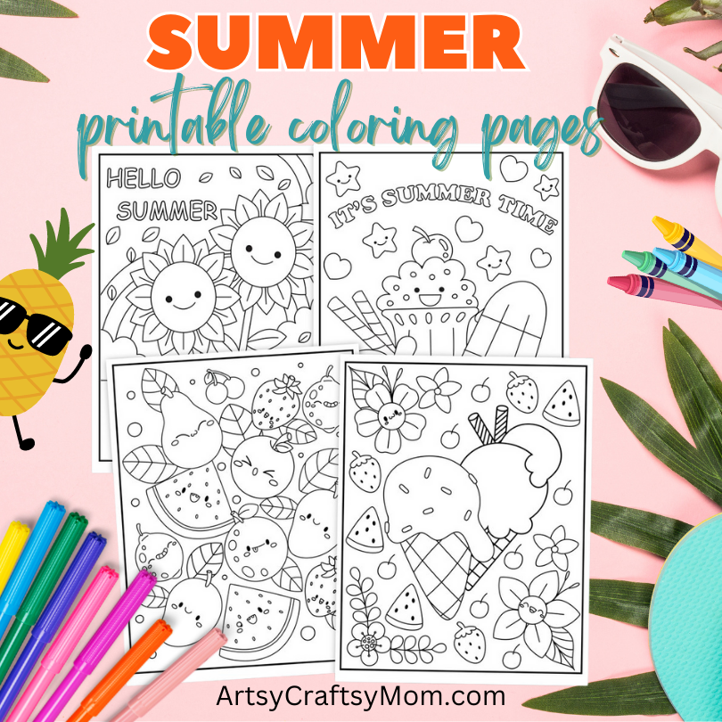 Summer themed coloring pages