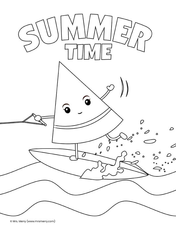 Fun summer coloring pages for kids mrs merry