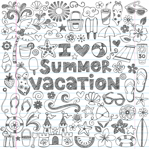 Summer vacation doodle page