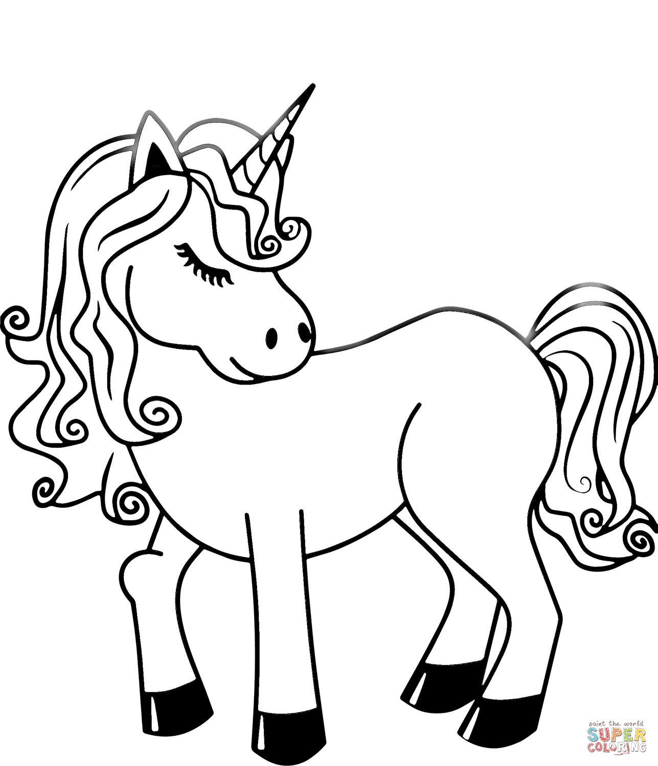 Unicorn coloring page free printable coloring pages