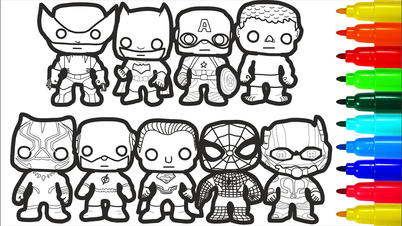 Superheroes kids coloring pages