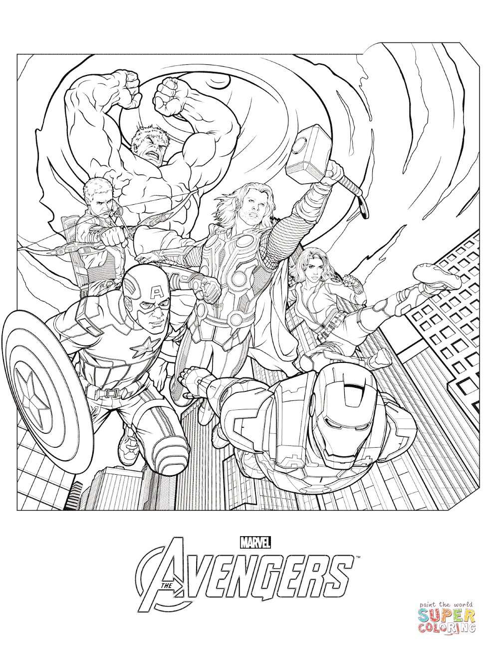 Marvel avengers coloring page free printable coloring pages