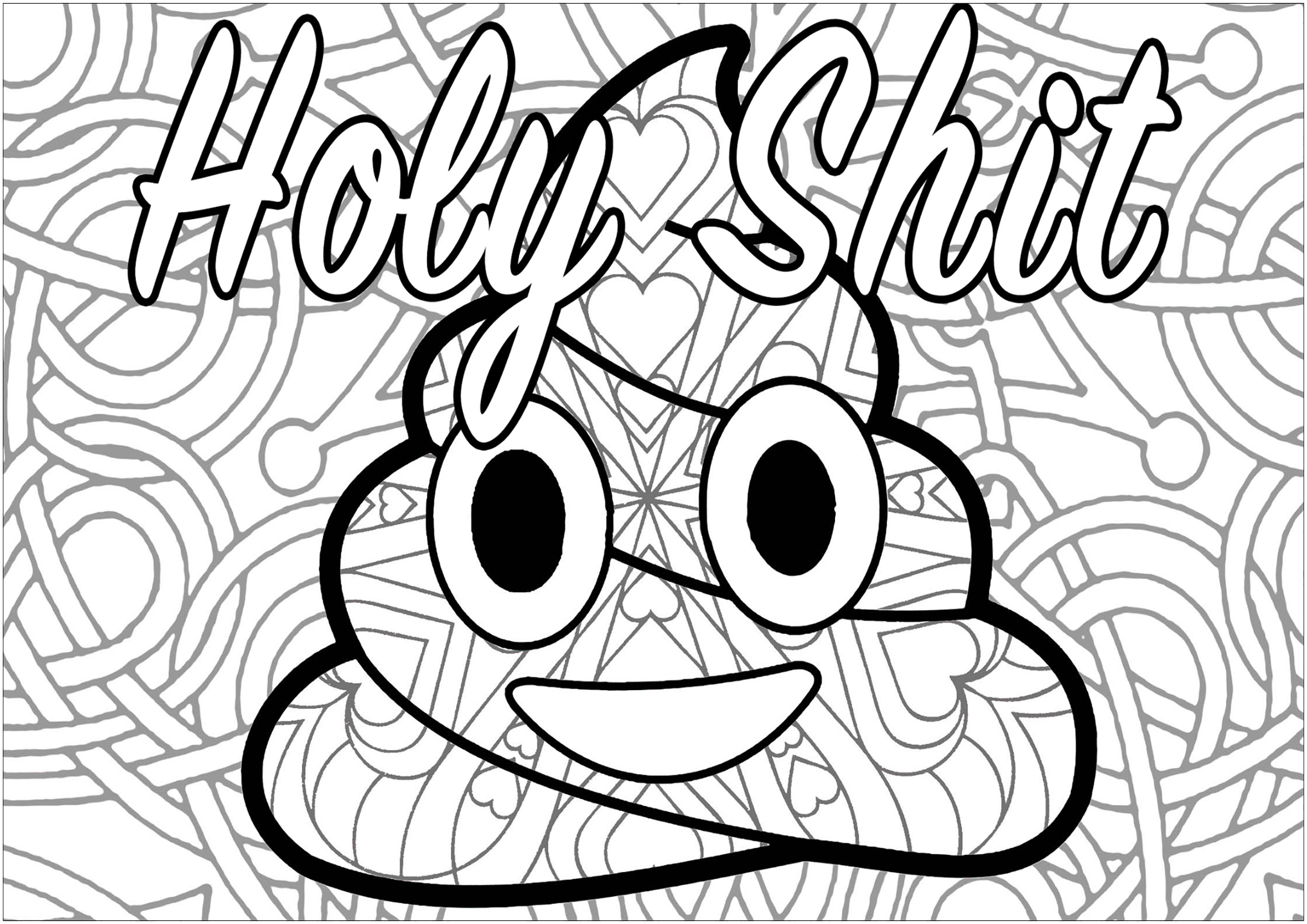 Holy shit swear word coloring page