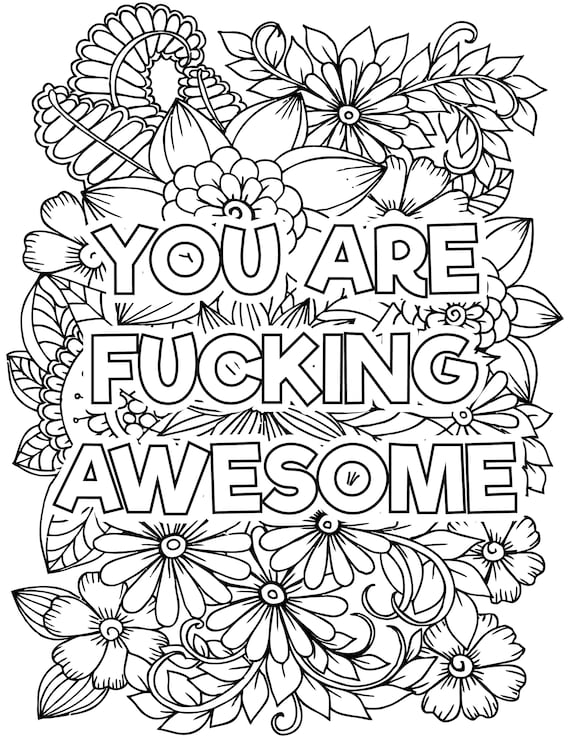 Adult swear word coloring pages adult coloring book with swear words pages