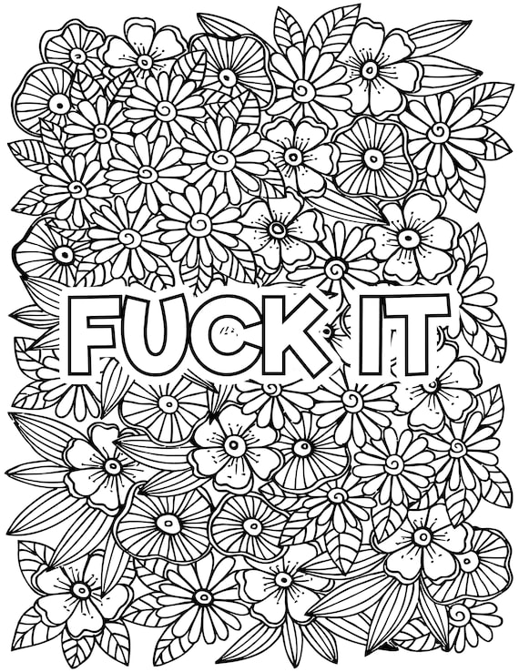 Adult swear word coloring pages adult coloring book with swear words download pdf printable print at home instant download