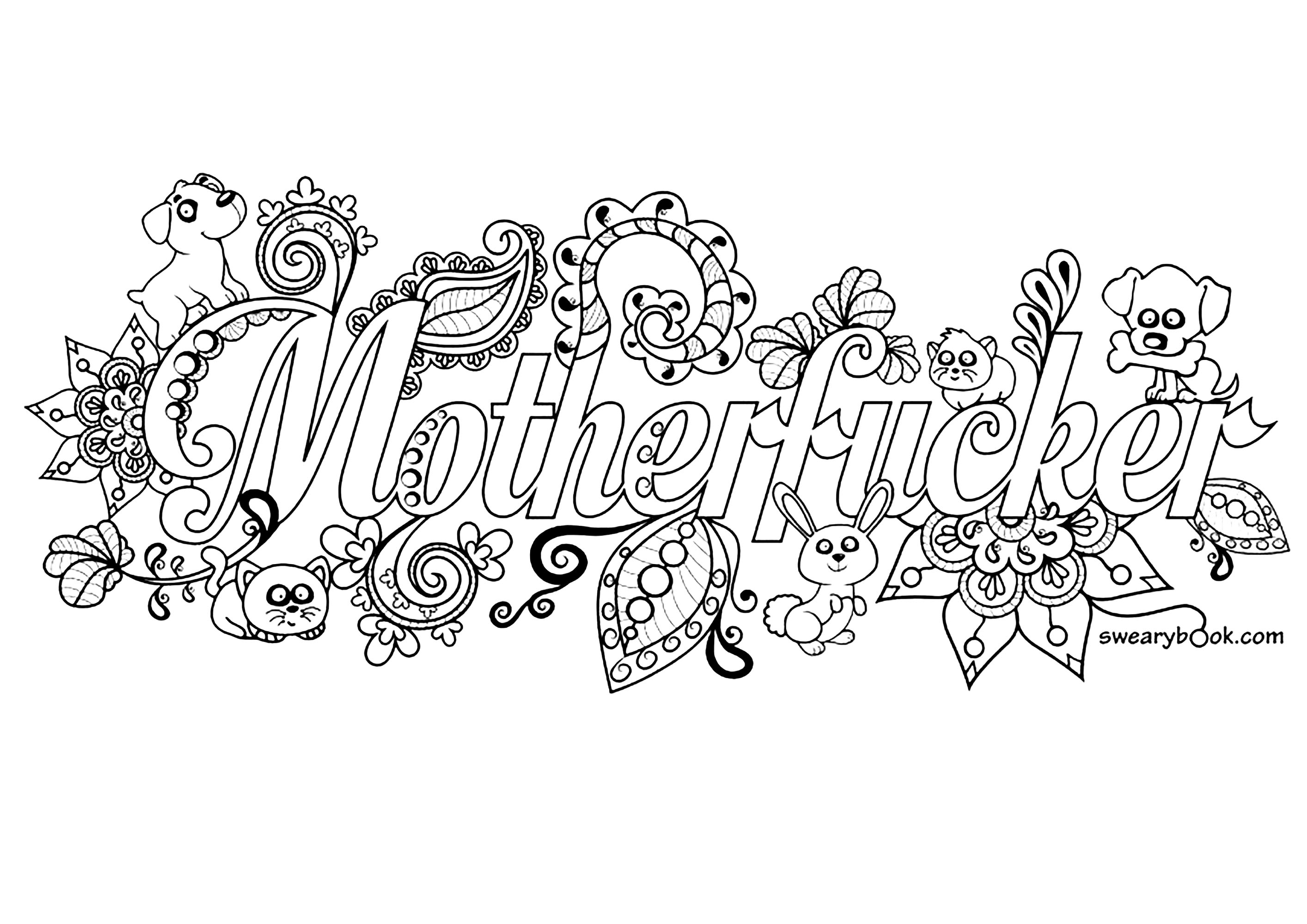 Motherfucker swear word coloring page