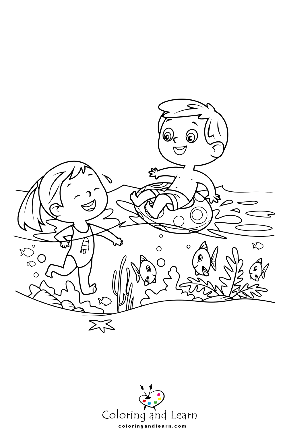 Swim coloring pages