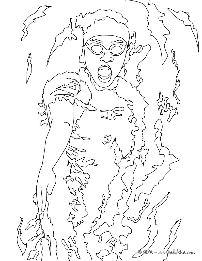 Backstroke swimming sport coloring pages