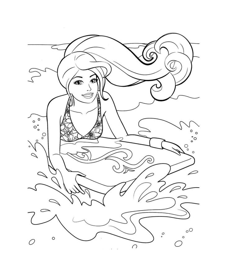 Swimming coloring pages pdf printable for kids