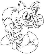 Sonic coloring page with tails